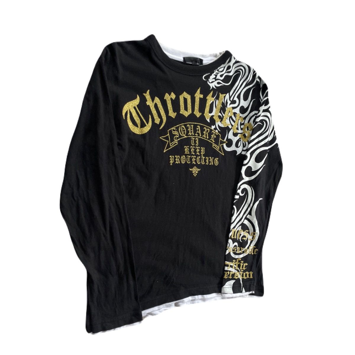 If Six Was Nine 2000s Japanese archive Glitter Poem Dragon Long Sleeve Tee Size US M / EU 48-50 / 2 - 3 Thumbnail