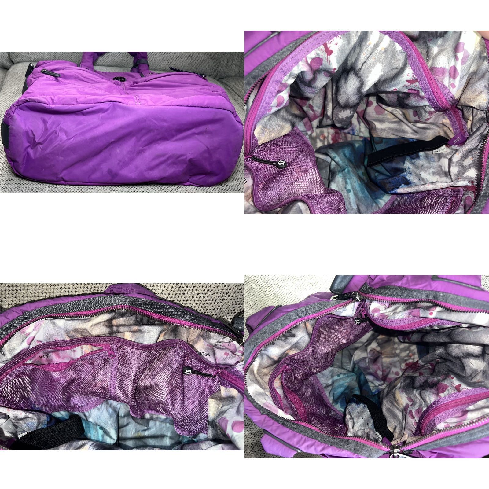 Lululemon Lululemon Bon Voyage Duffel Bag Purple Large Travel Size ONE SIZE - 9 Thumbnail