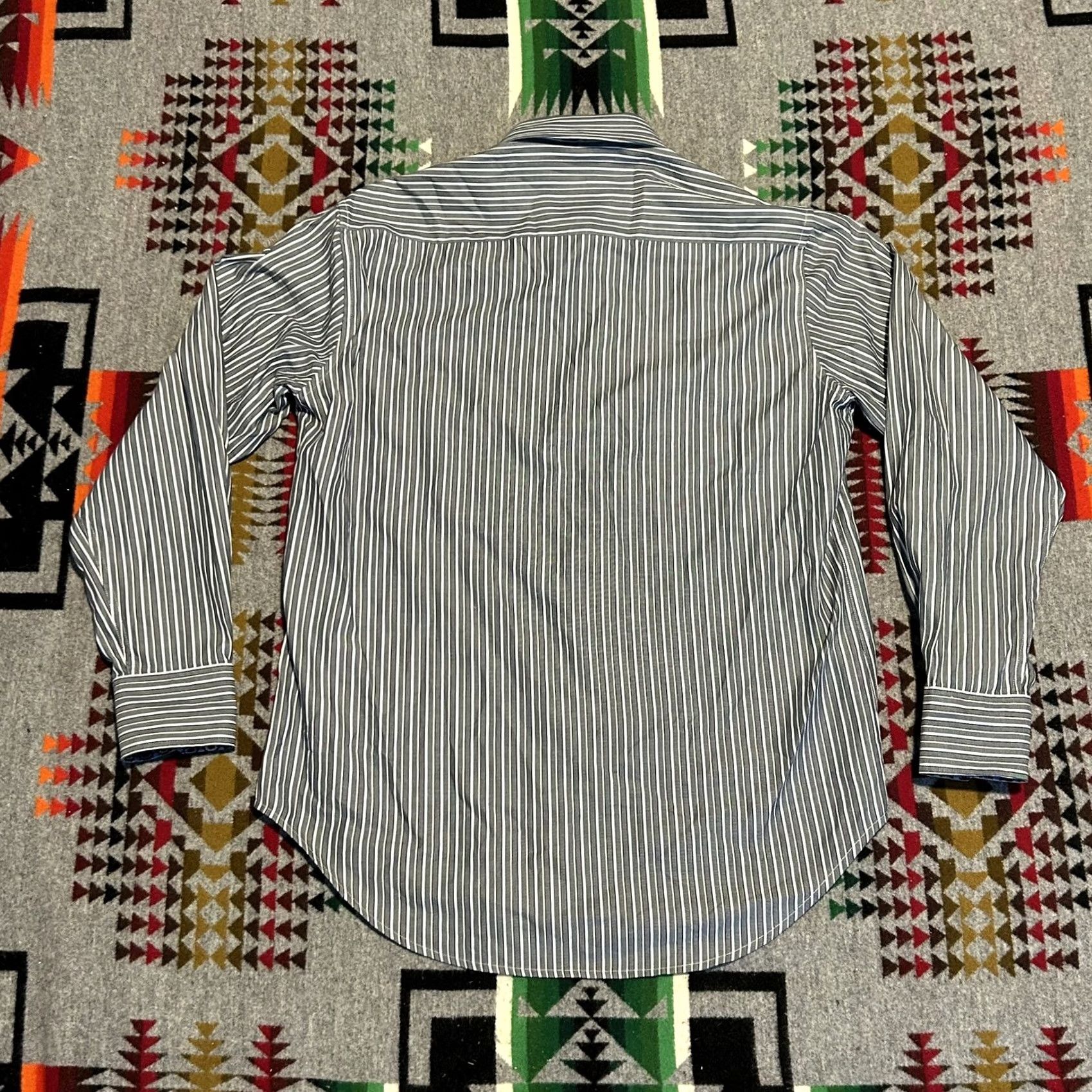Robert Graham Robert Graham Shirt Mens Medium Stripe Button Down Flip Cuff C8 Size US M / EU 48-50 / 2 - 2 Thumbnail