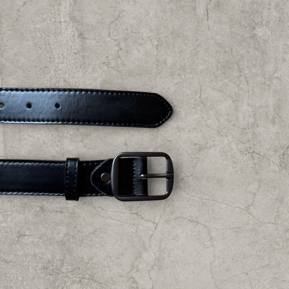 Japanese Brand Vintage style smart belt in black, grey trim. One size Size ONE SIZE - 2 Thumbnail