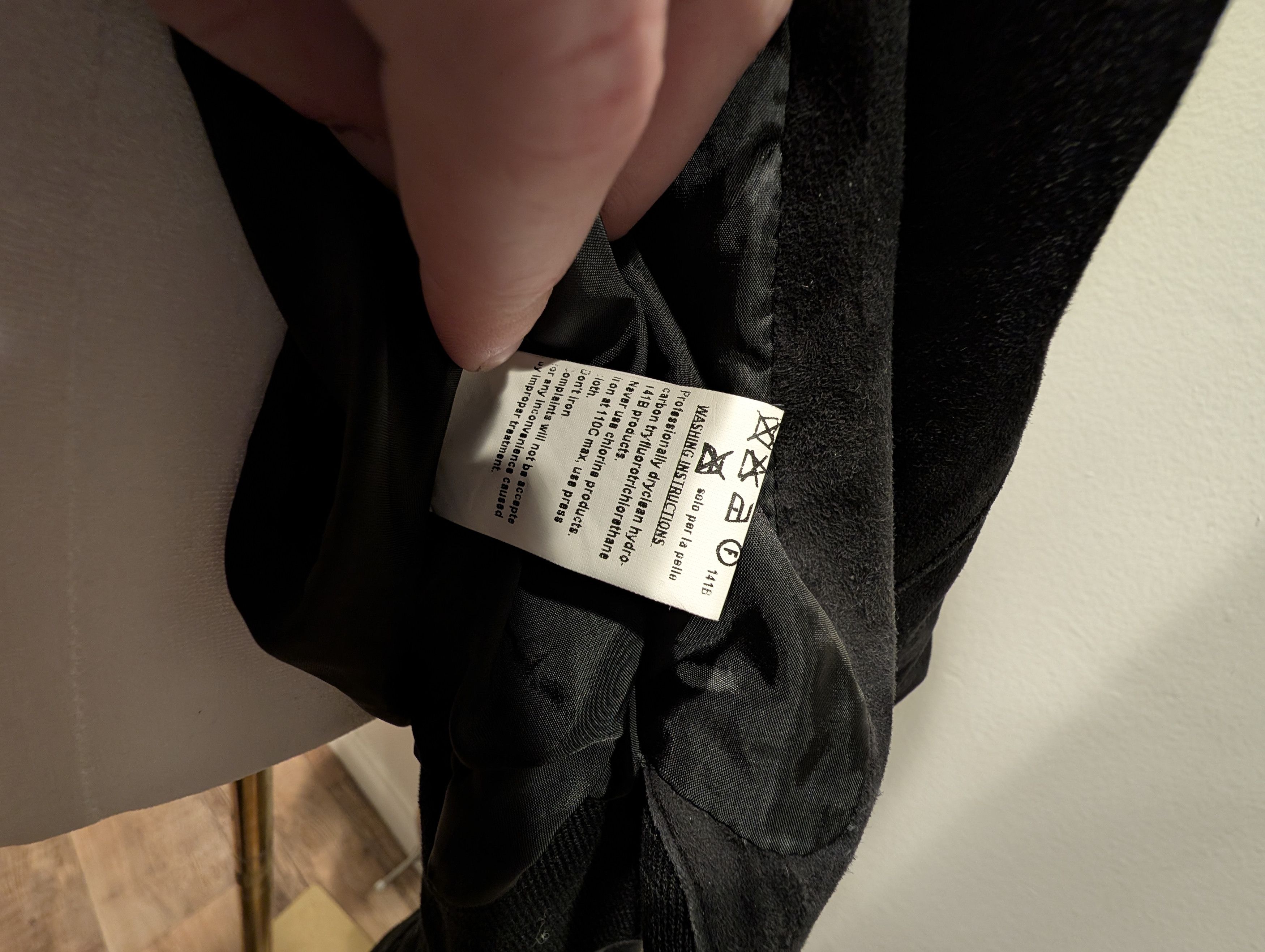 Other Archive UMBERTO BILANCIONI Ostrich Suede Black Jacket IT52 Size US L / EU 52-54 / 3 - 9 Thumbnail
