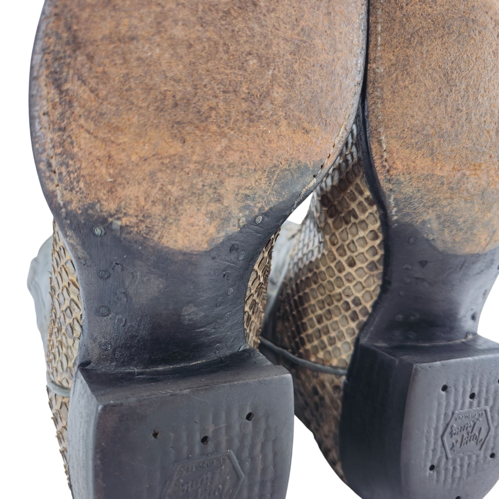 Tony Lama Vintage Anaconda Snakeskin Tony Lama Mens 9E Gold Label Boot Size US 9 / EU 42 - 13 Thumbnail