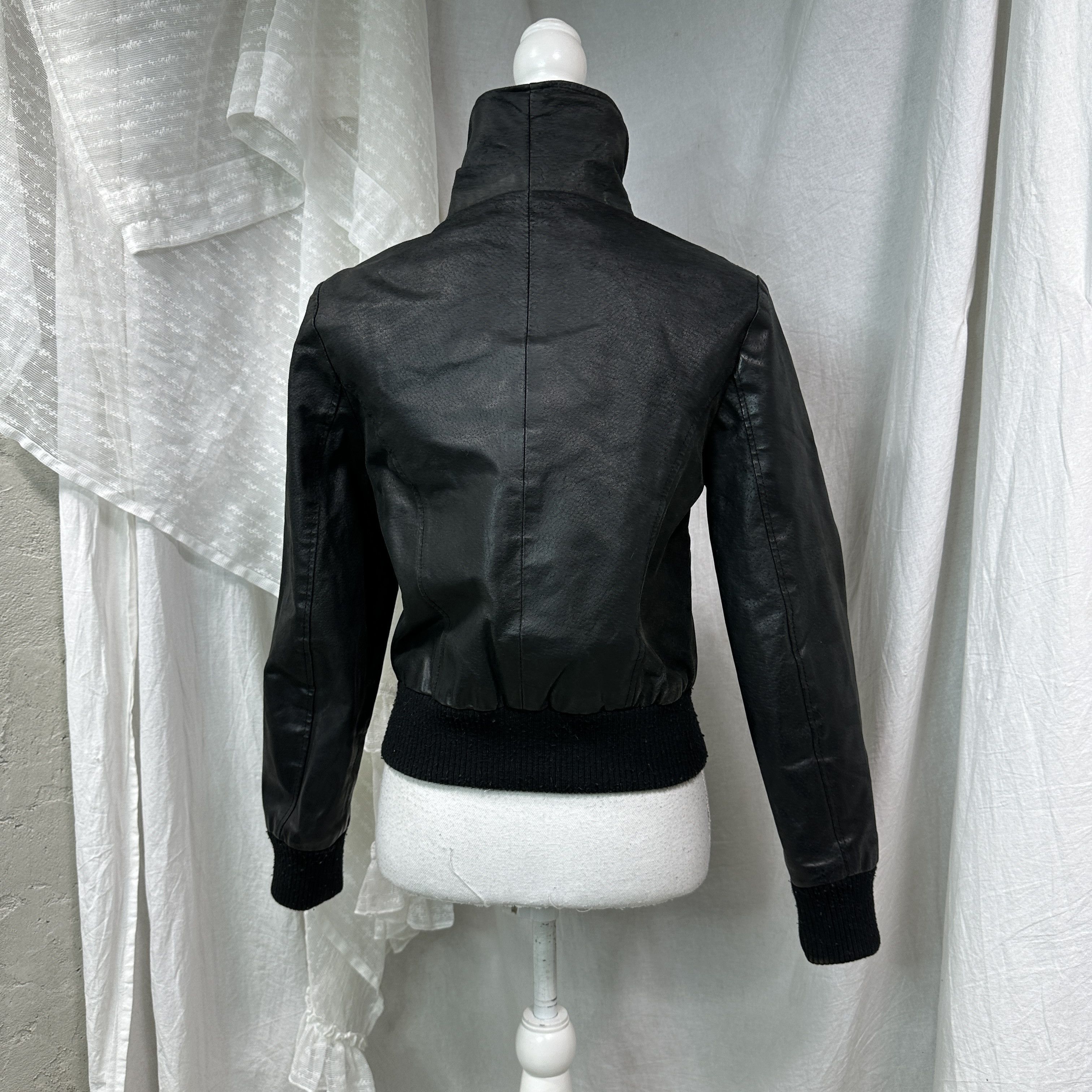 Vintage Vintage Avant Garde Grunge Biker Fitted Leather Jacket 00s Size US M / EU 48-50 / 2 - 7 Thumbnail