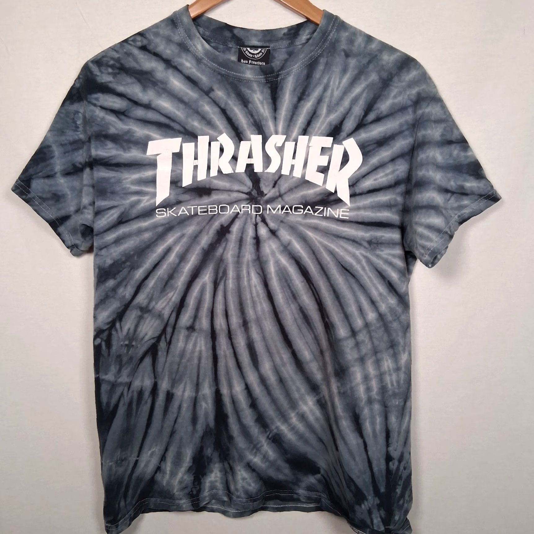 Thrasher Thrasher Shirt Men M Gray Tie Dye Short Sleeve Crew Neck Logo Graphic Skateboarding Magazine Thrasher Size US M / EU 48-50 / 2 - 2 Thumbnail
