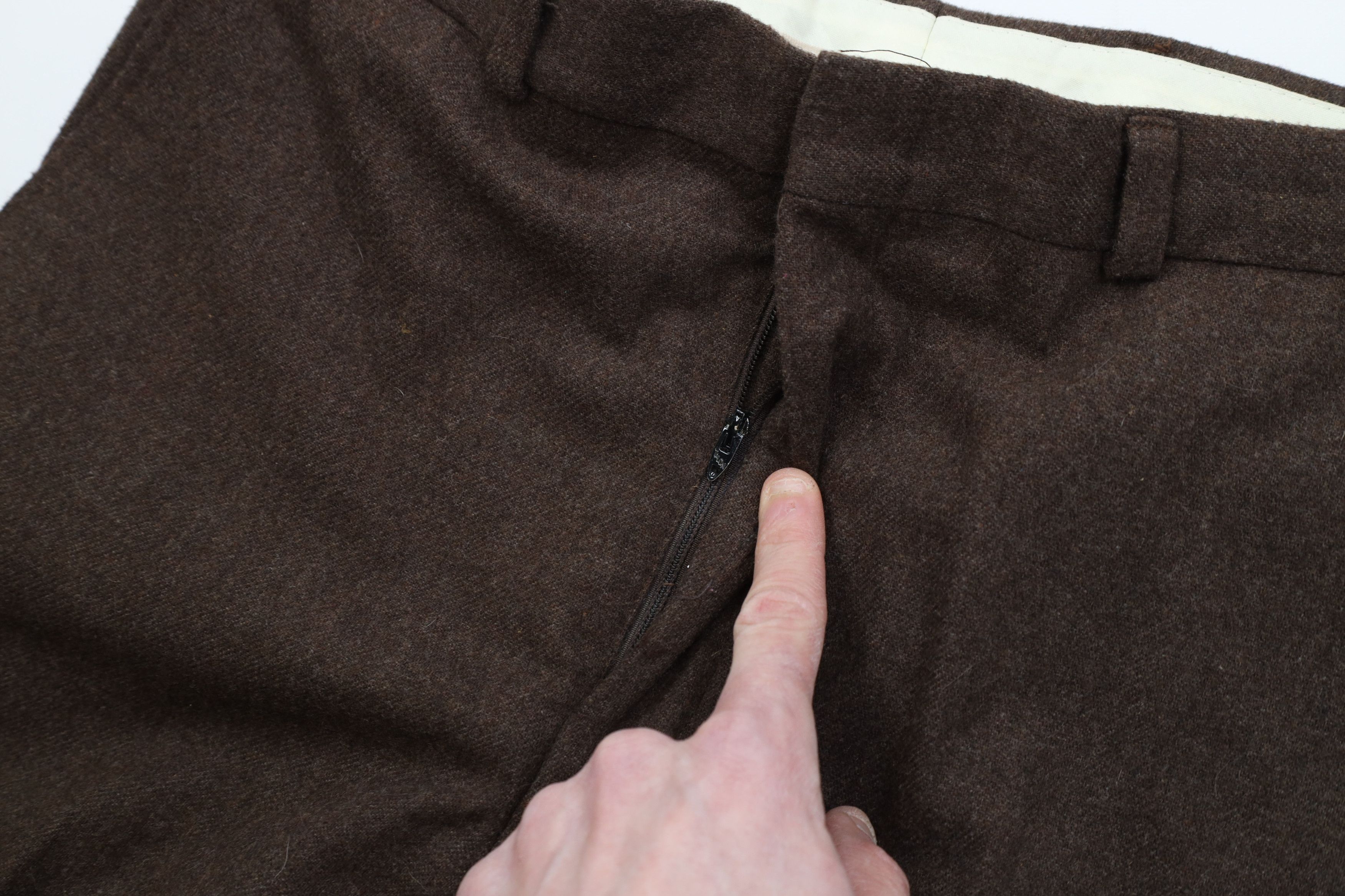 Vintage Vintage 70s Streetwear Wool Wide Leg Chino Pants Brown USA Size US 34 / EU 50 - 7 Thumbnail