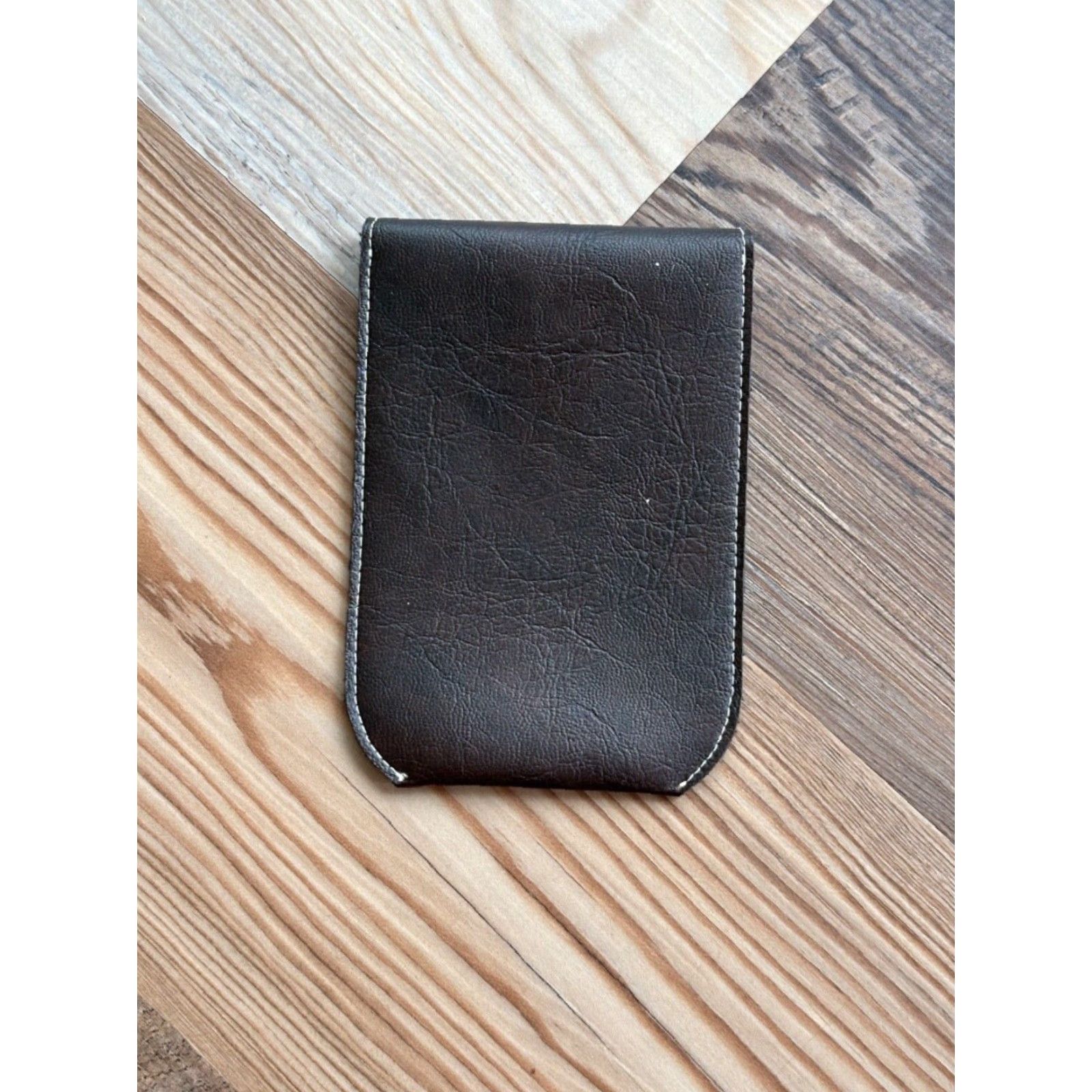 Vintage VINTAGE Brown Faux Leather Business Card Case Unisex Small Flap Pocket Protector Size ONE SIZE - 2 Thumbnail
