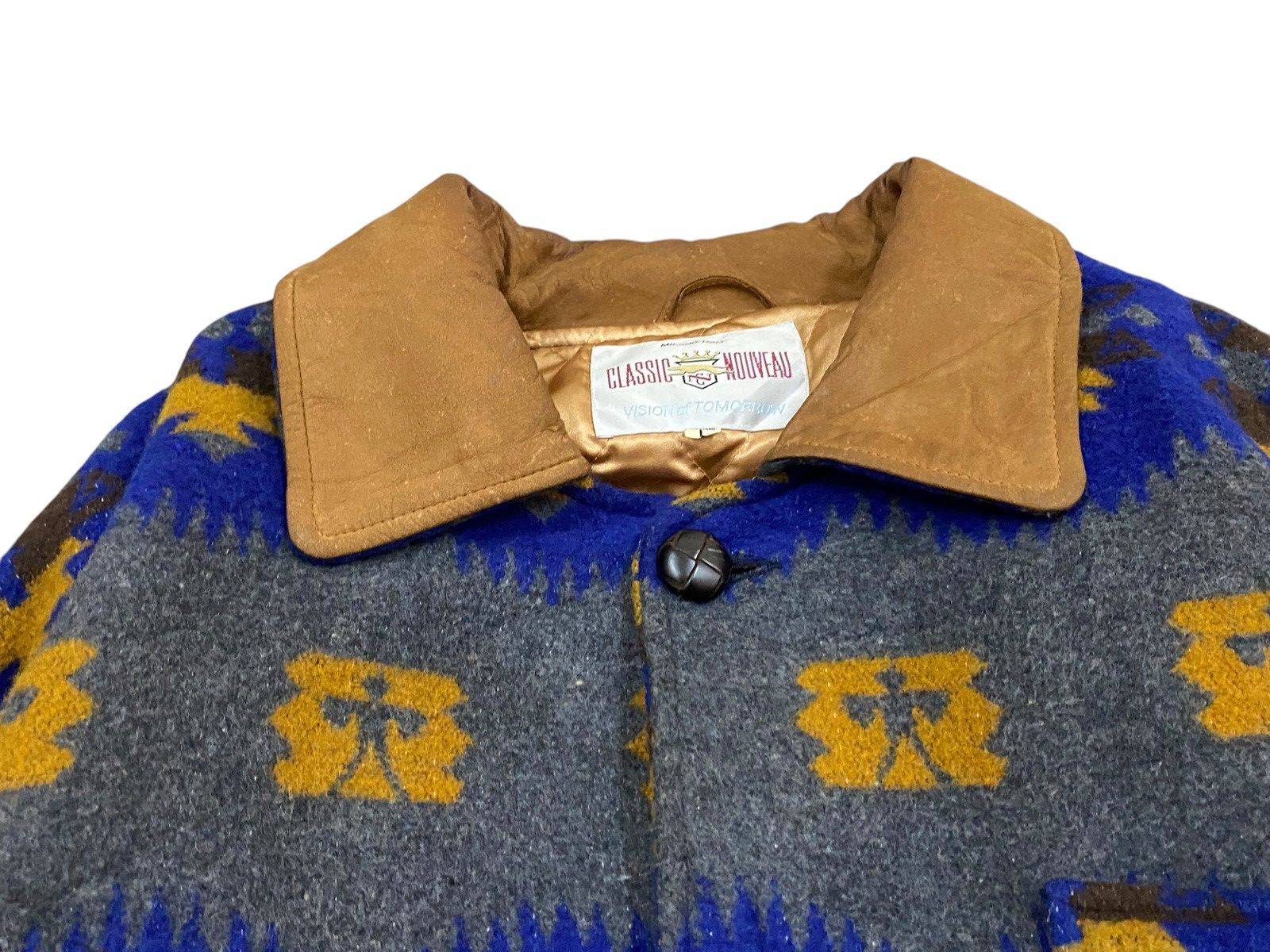 Vintage Vtg Classic Wool Jacket– Tribal Aztec Pattern Size US L / EU 52-54 / 3 - 9 Thumbnail