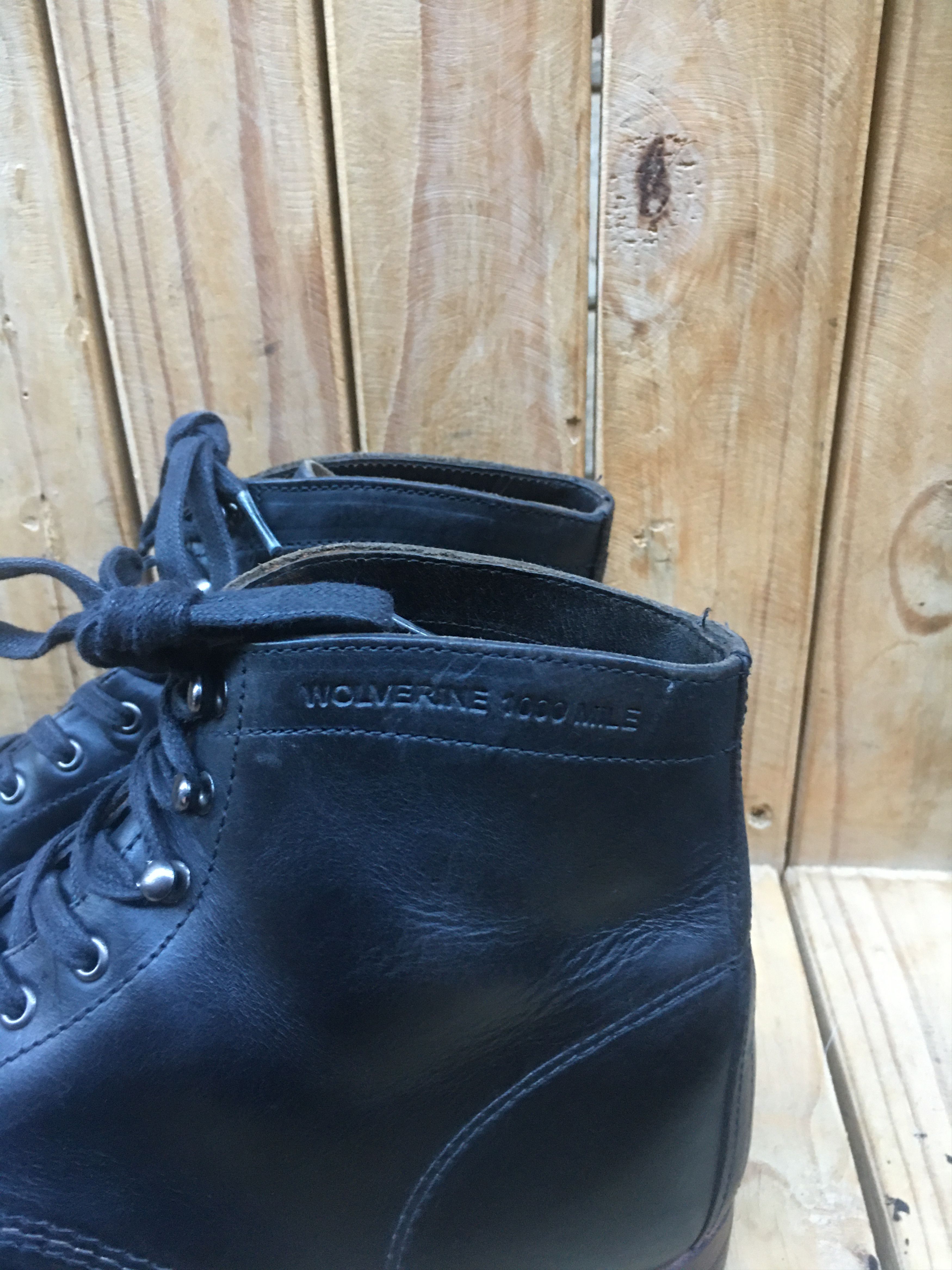 wolverine 1000 miles black leather boots sz US 12 D