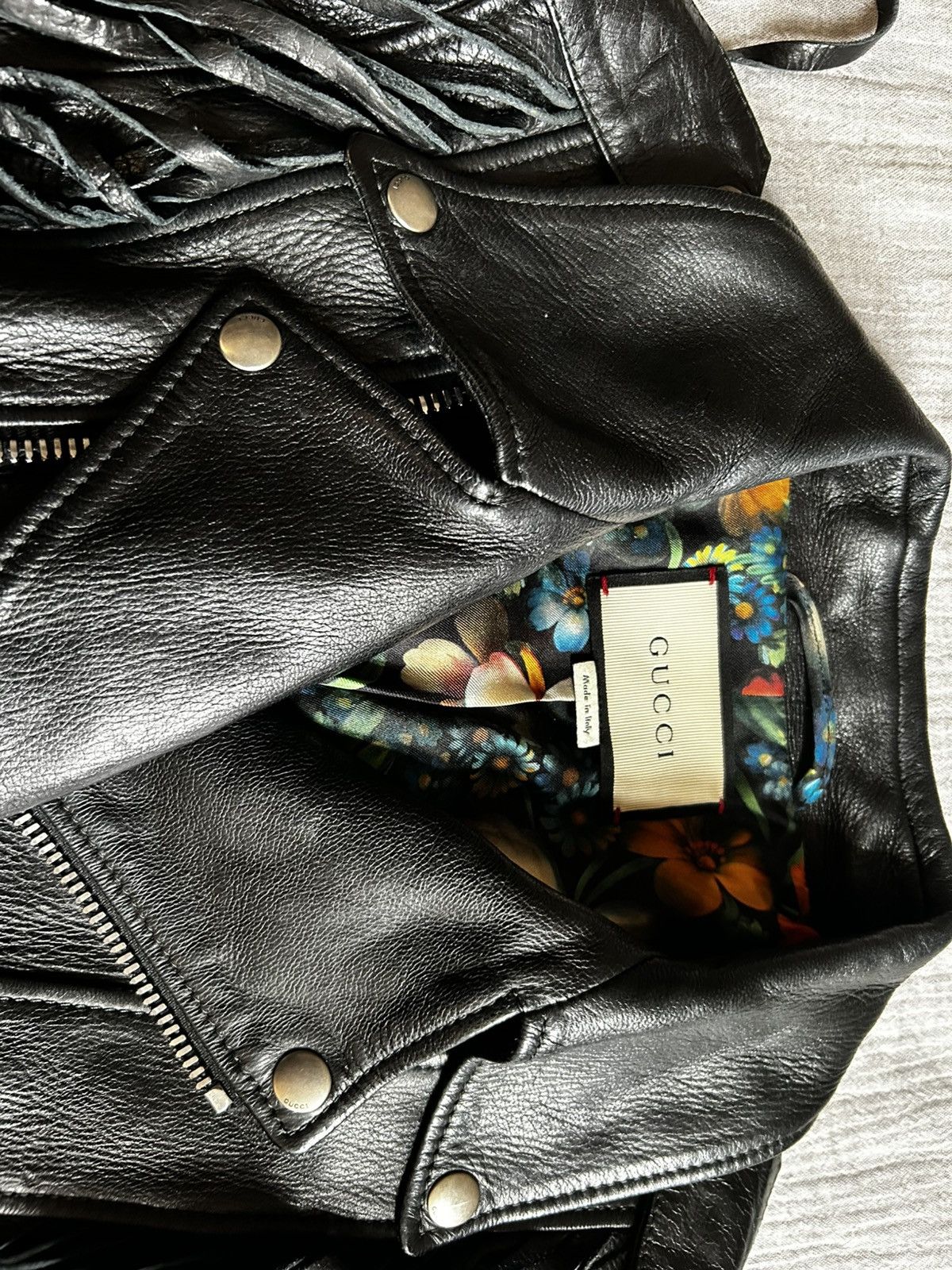 Gucci Gucci 2017 deer hide biker leather jacket with fringle Size S / US 4 / IT 40 - 11 Thumbnail