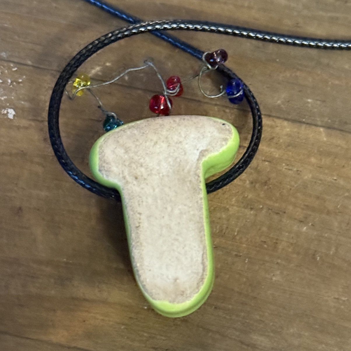 Other Handcrafted funky ceramic reindeer face pendant cord necklac Size ONE SIZE - 6 Thumbnail