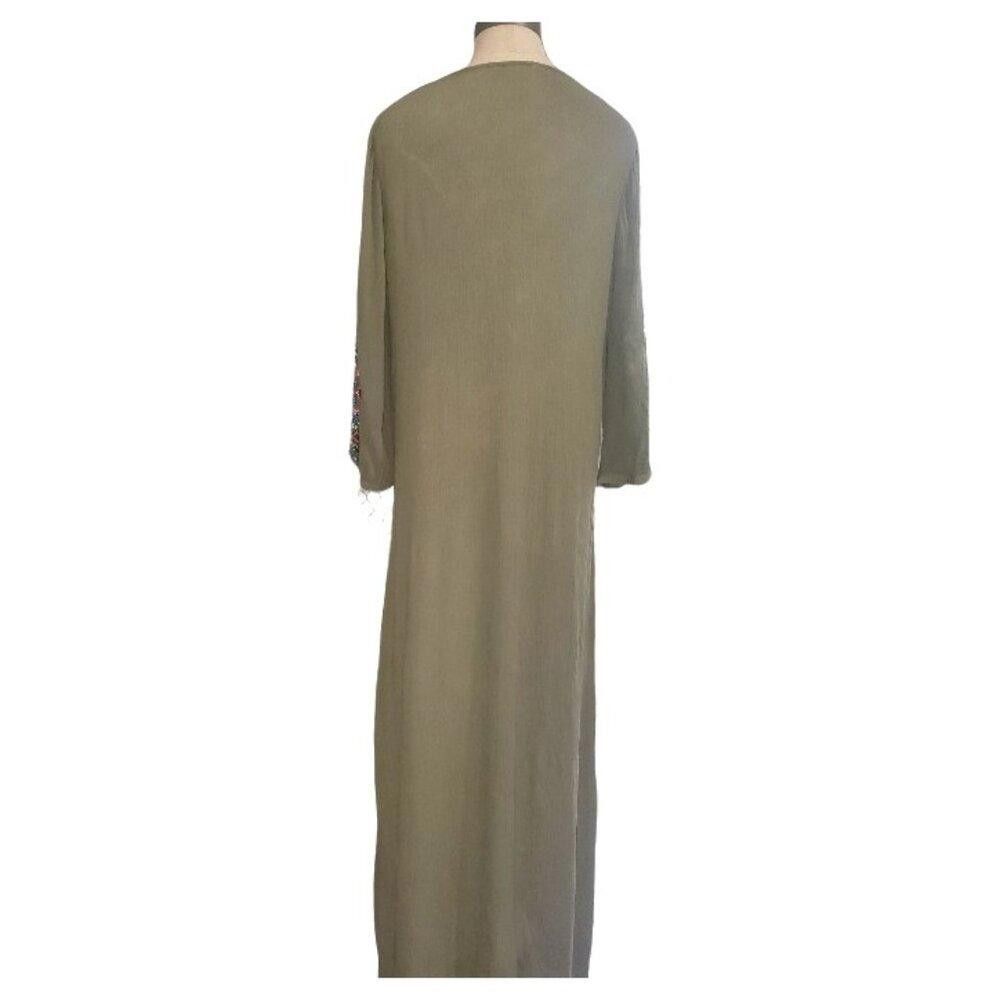 Designer CT1572 Soft Surroundings Olive Long Sleeve Maxi Dress M Size M / US 6-8 / IT 42-44 - 7 Thumbnail