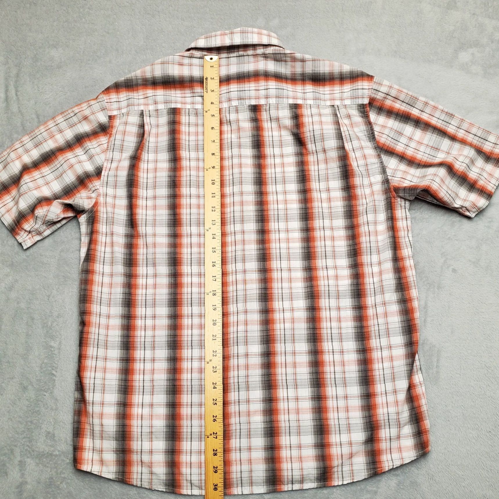Vintage Wolverine Shirt Mens Orange Gray Plaid Short Sleeve Cotton Summer Outdoor Casual Shirt Size US L / EU 52-54 / 3 - 7 Thumbnail