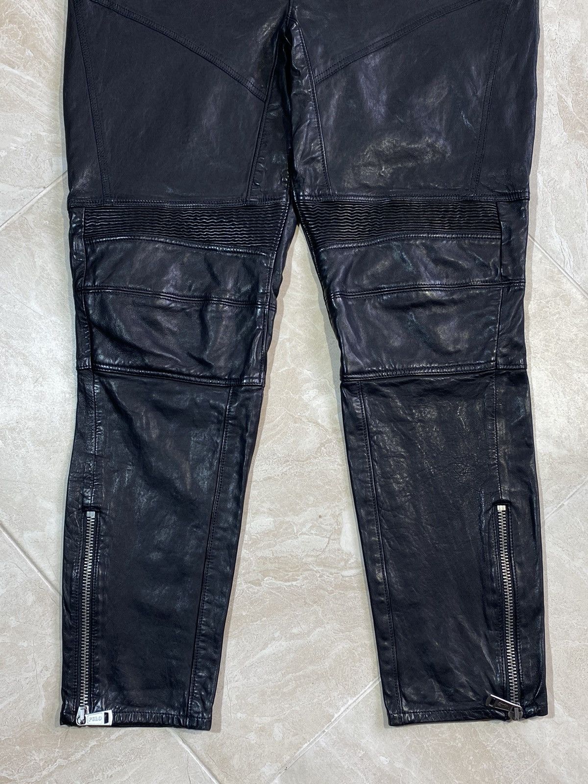 Polo Ralph Lauren Polo Ralph Lauren Women’s Leather Biker Pants Avant Garde Size 34" / US 12 / IT 48 - 4 Thumbnail