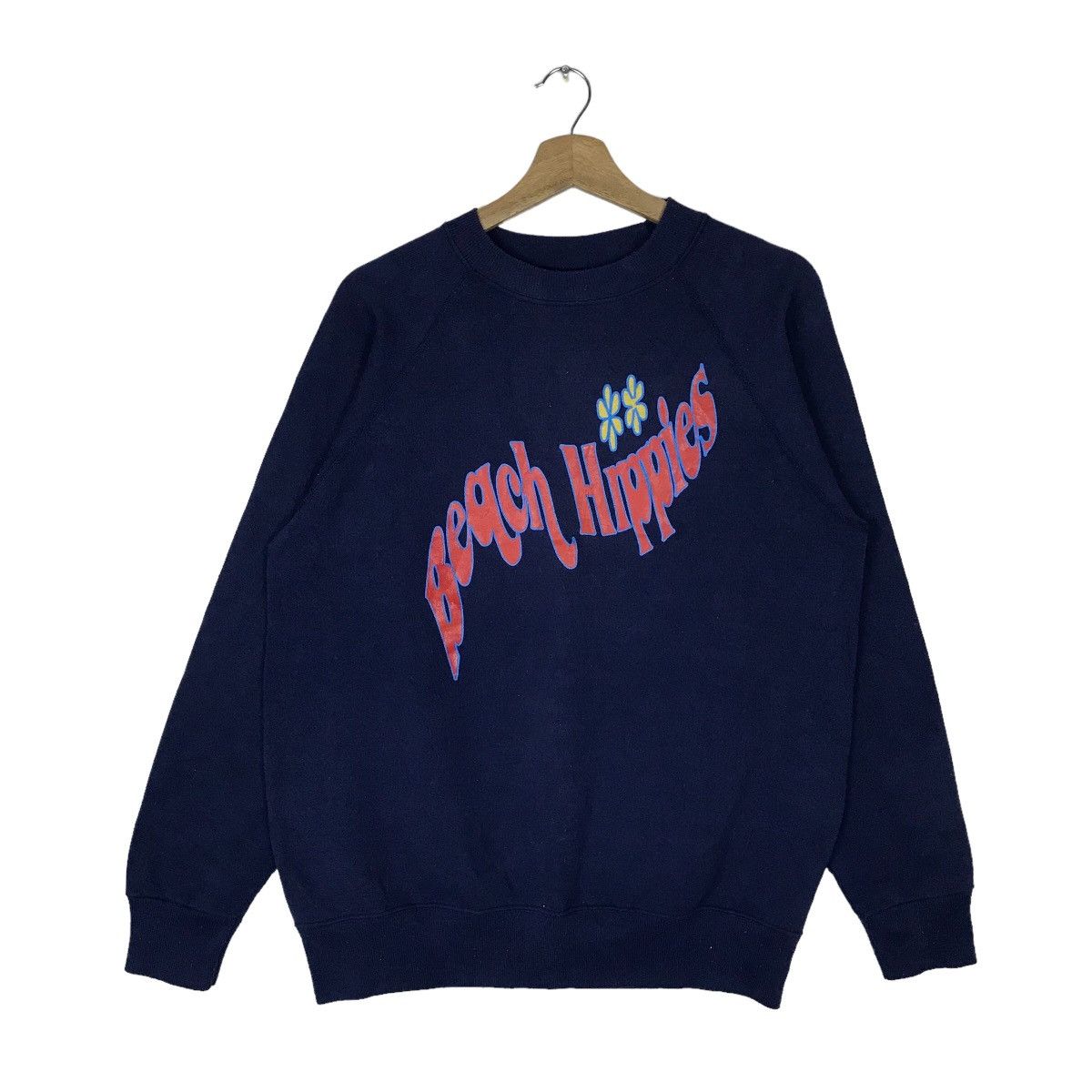 Vintage Hanes Beach Hippies Spell Out Pullover Jumper