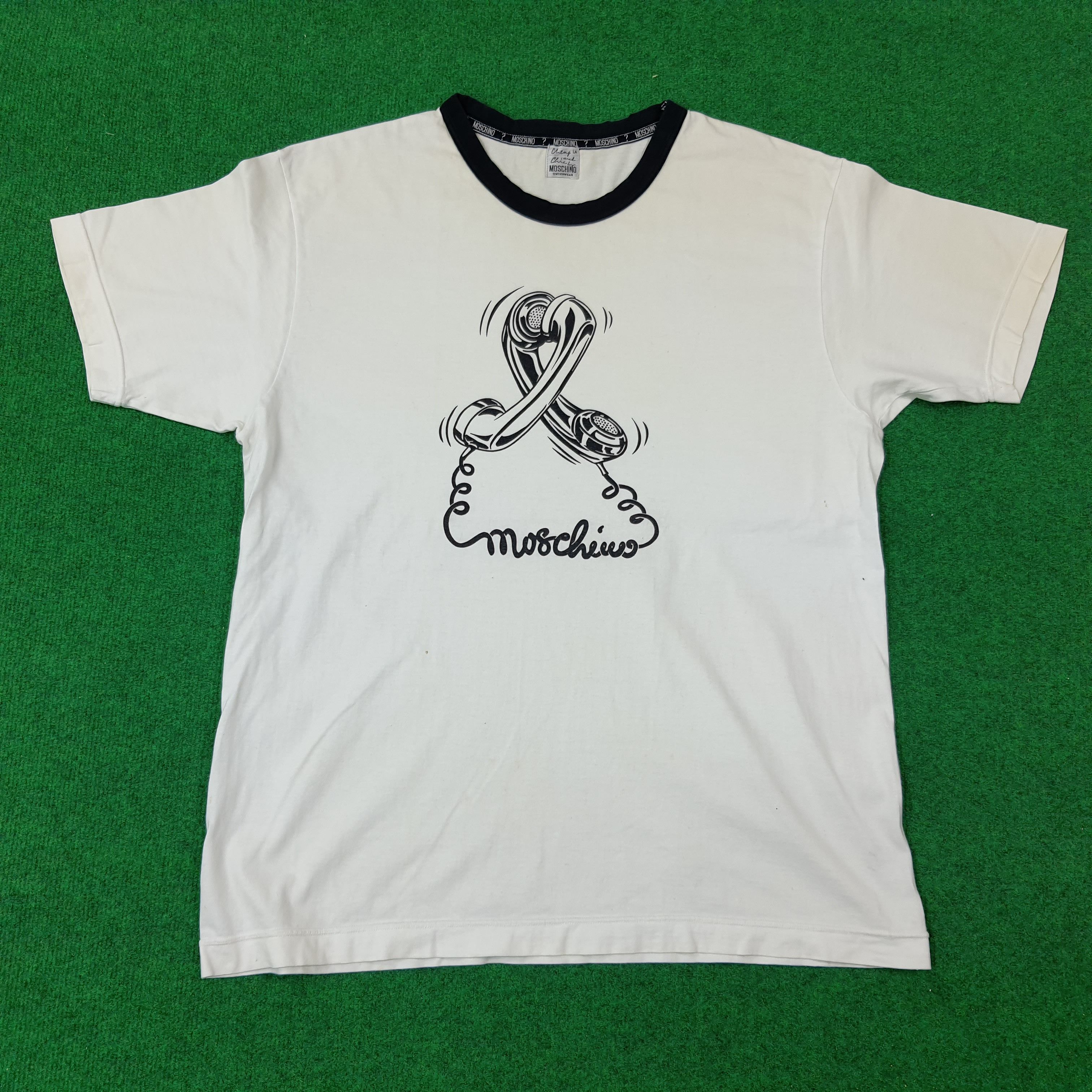 Moschino × Vintage Vintage Moschino Phone Art Design Tshirt C219N71 Size US L / EU 52-54 / 3 - 1 Thumbnail
