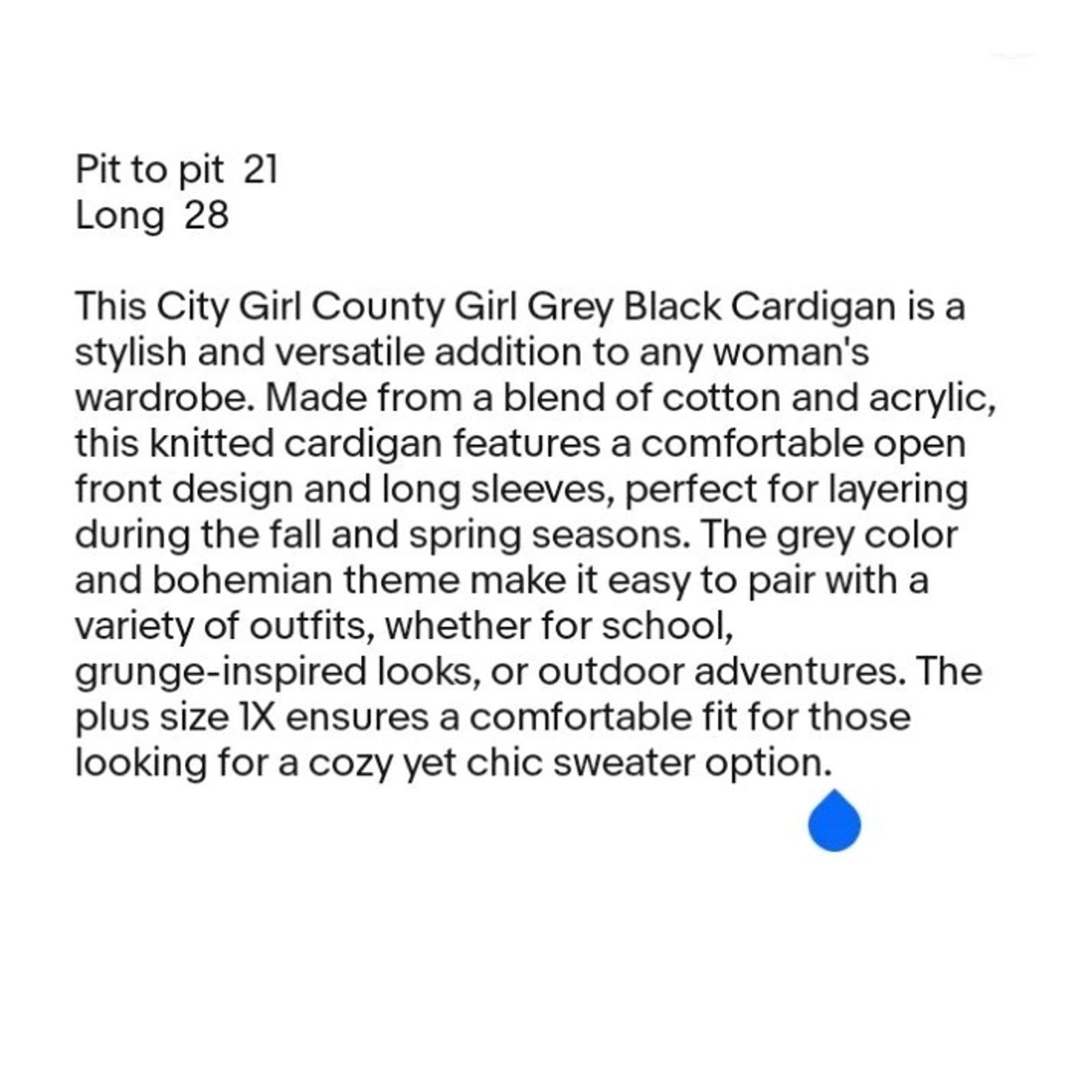 Other City Girl County Girl Grey Black Cardigan1 xl Knit Open Size XL / US 12-14 / IT 48-50 - 9 Thumbnail