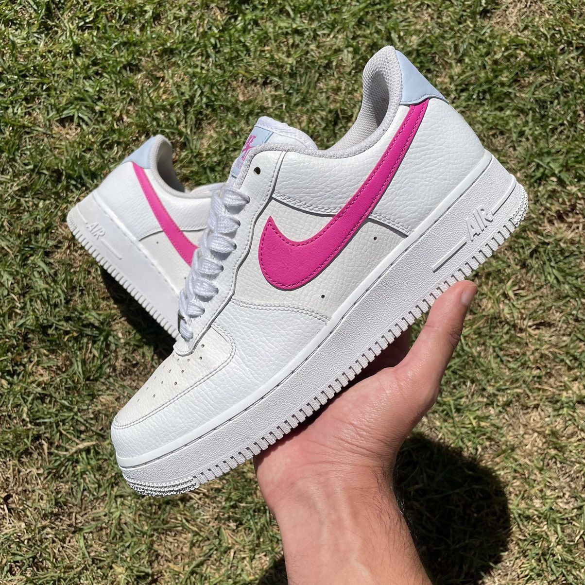 Nike Nike Air Force 1 '07 Wmns White Hot Pink Swoosh | Grailed