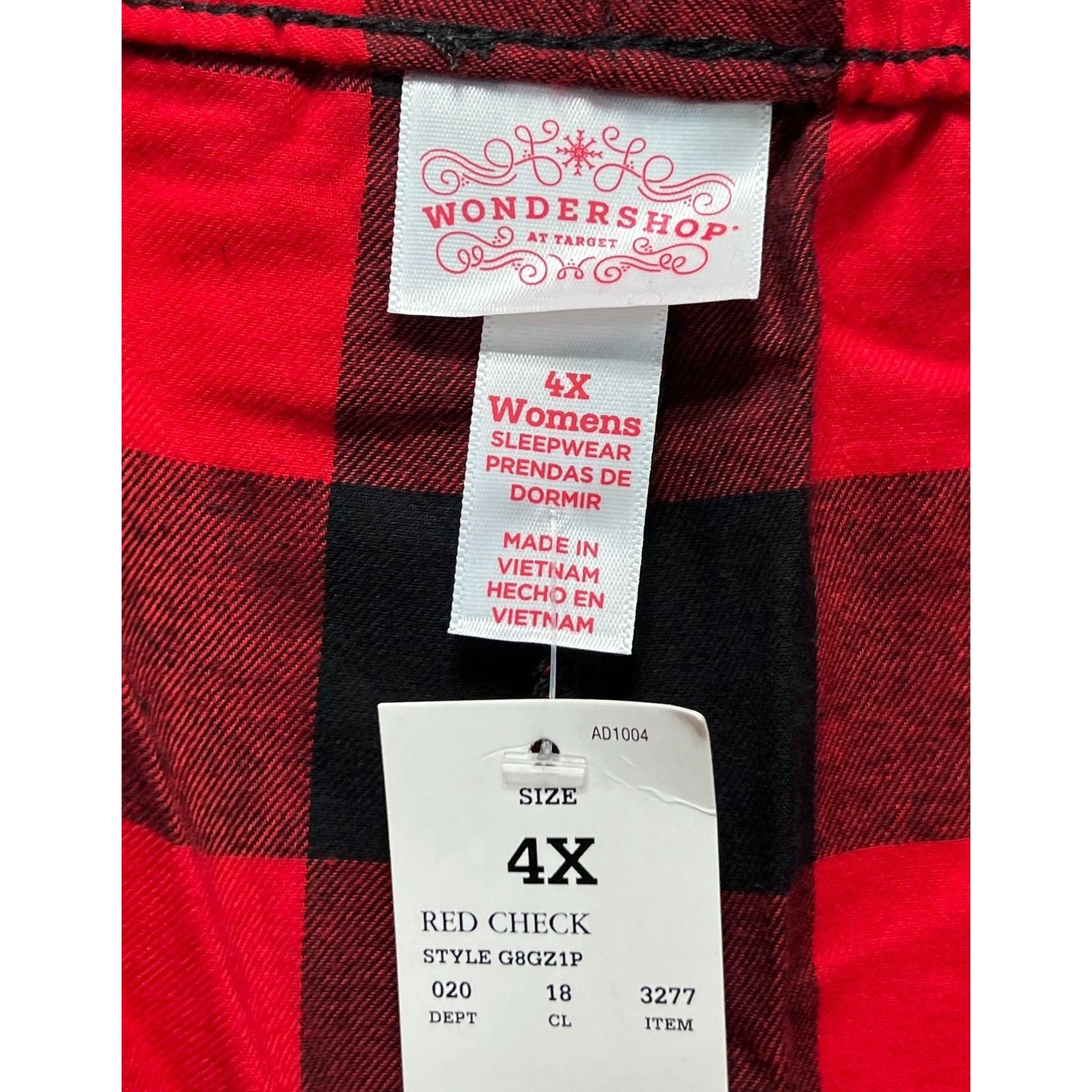 Other Wonder Shop - Women's Red Buffalo Check Flannel Pajama Set - Size ONE SIZE - 20 Thumbnail