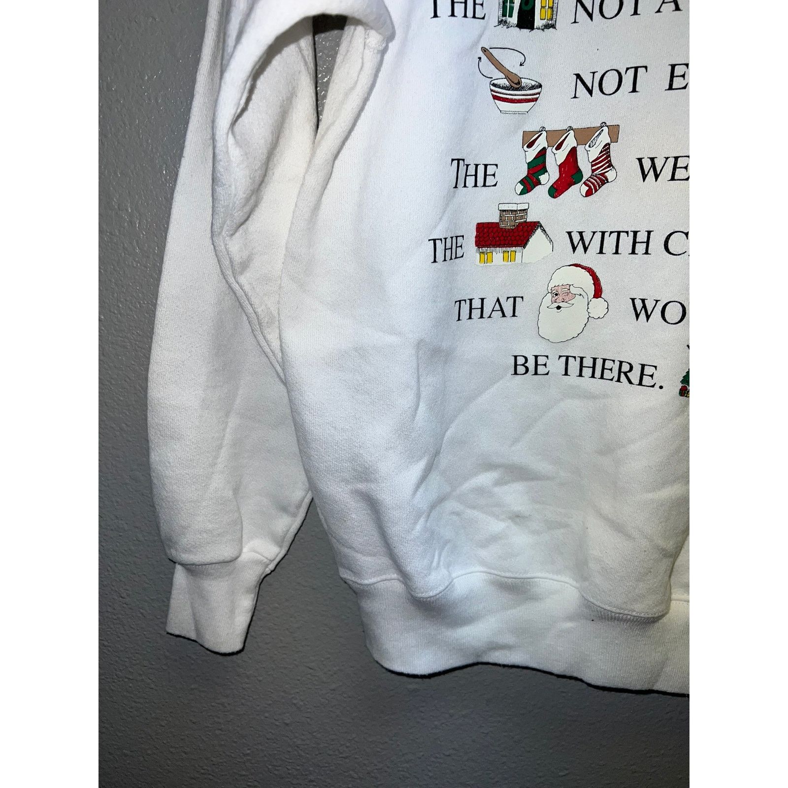 Hanes Vintage Christmas Sweatshirt Night Before Crewneck Medium 90 Size US M / EU 48-50 / 2 - 6 Thumbnail