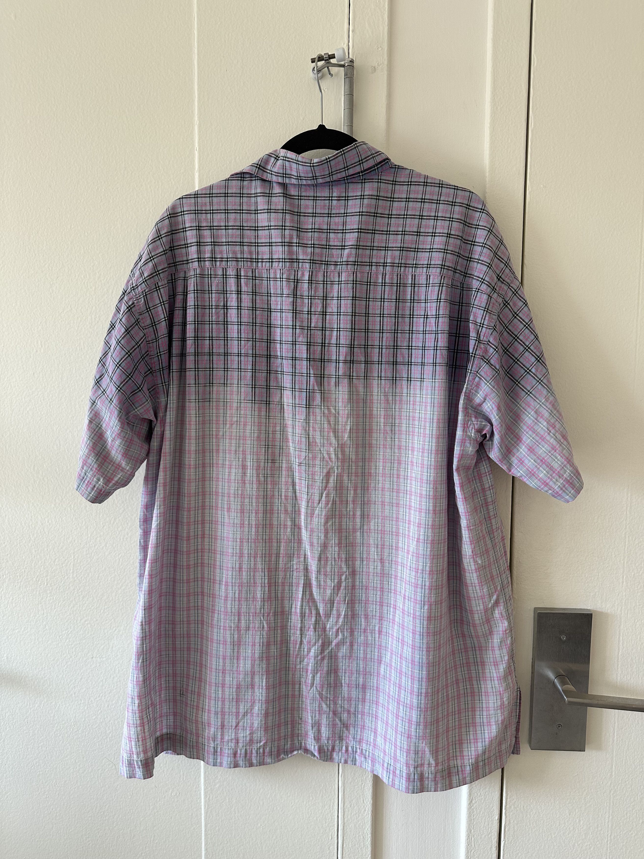 Issey Miyake Issey Miyake Check Camp Collar Short Sleeve Button Up Shirt Size US XL / EU 56 / 4 - 4 Thumbnail