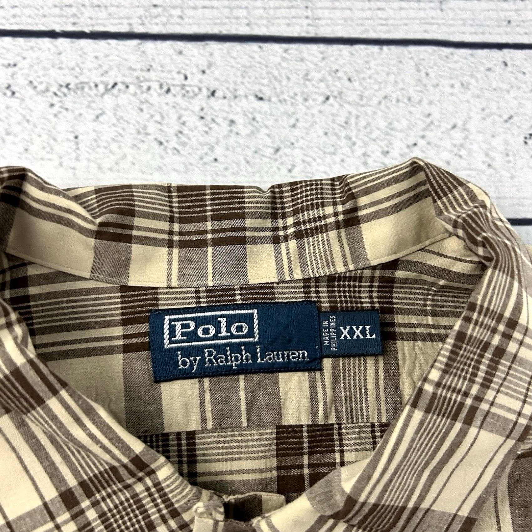 Polo Ralph Lauren Polo Ralph Lauren Shirt Mens 2XL Cotton Linen Short Sleeve Plaid Button Front Men Size US XXL / EU 58 / 5 - 2 Thumbnail