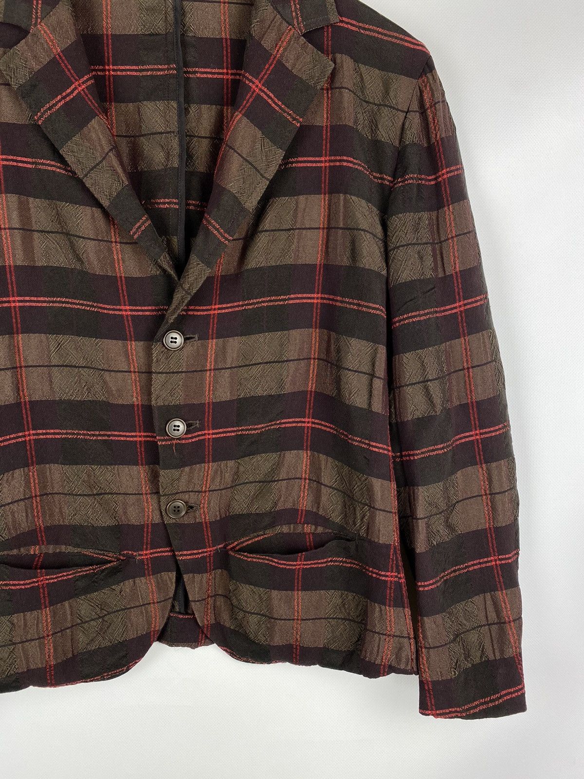 Yohji Yamamoto Rare Y’s Yohji Yamamoto checked Japanese blazer jacket Size L / US 10 / IT 46 - 6 Thumbnail