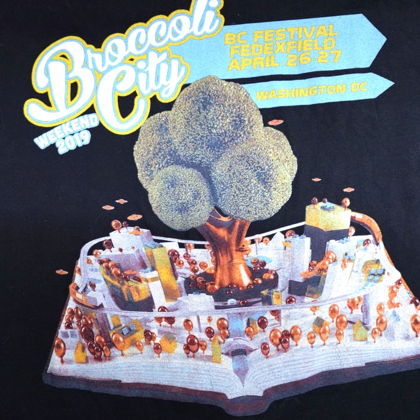 Vintage Broccoli City Shirt XL Black Childish Gambino Lil Wayne Trippie Redd Mens T-Shirt Short Sleeve Crew Neck Jersey Cotton Blend regular Flaw Free 2001? Size US XL / EU 56 / 4 - 3 Thumbnail
