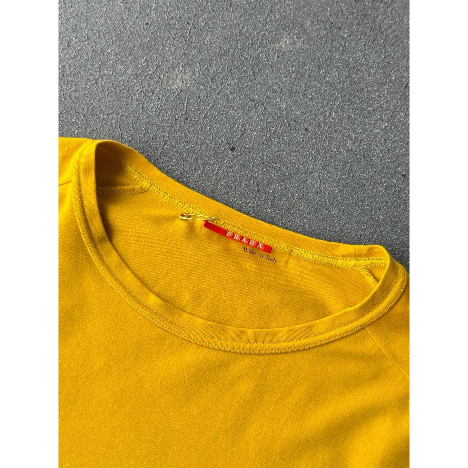 Prada Prada Long Sleeve Red Tab T-shirt Yellow Mens Size S Size US S / EU 44-46 / 1 - 6 Thumbnail