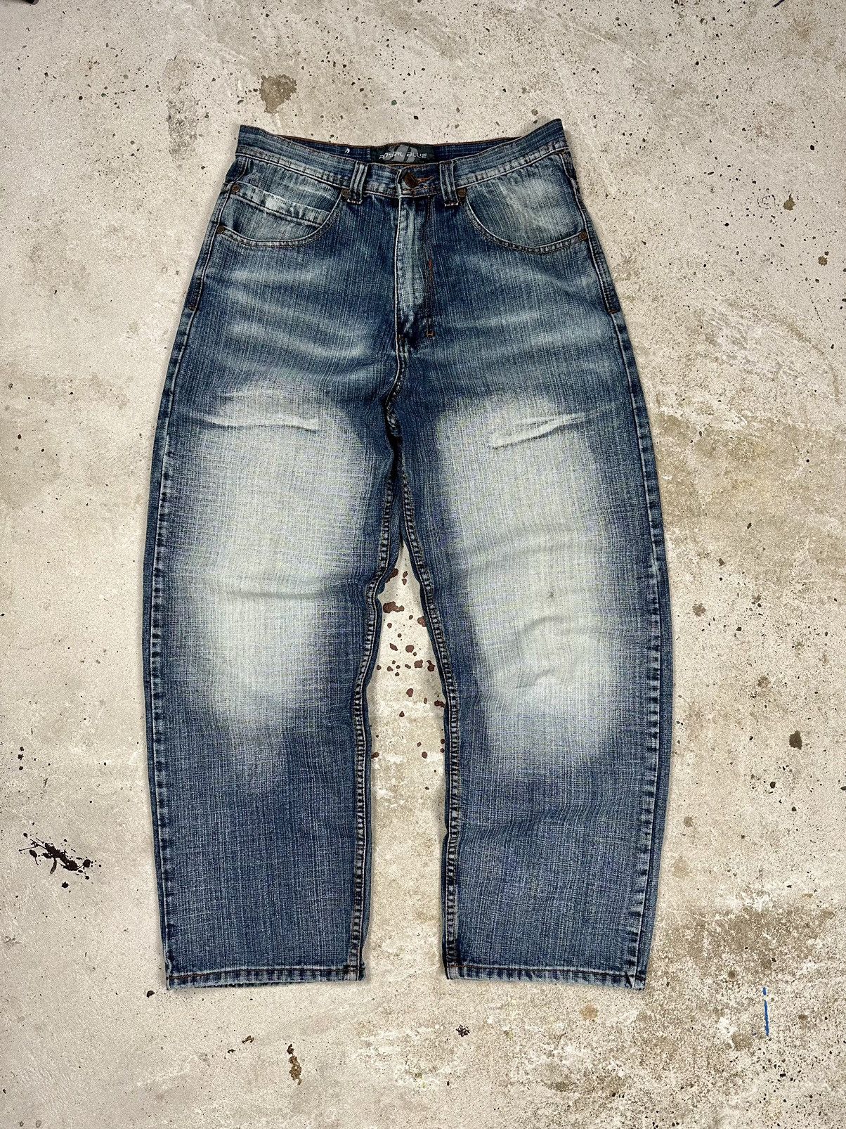 If Six Was Nine × Japanese Brand × Vintage Vintage 90s Baggy Japanese Washed Denim Pants Size US 30 / EU 46 - 1 Thumbnail