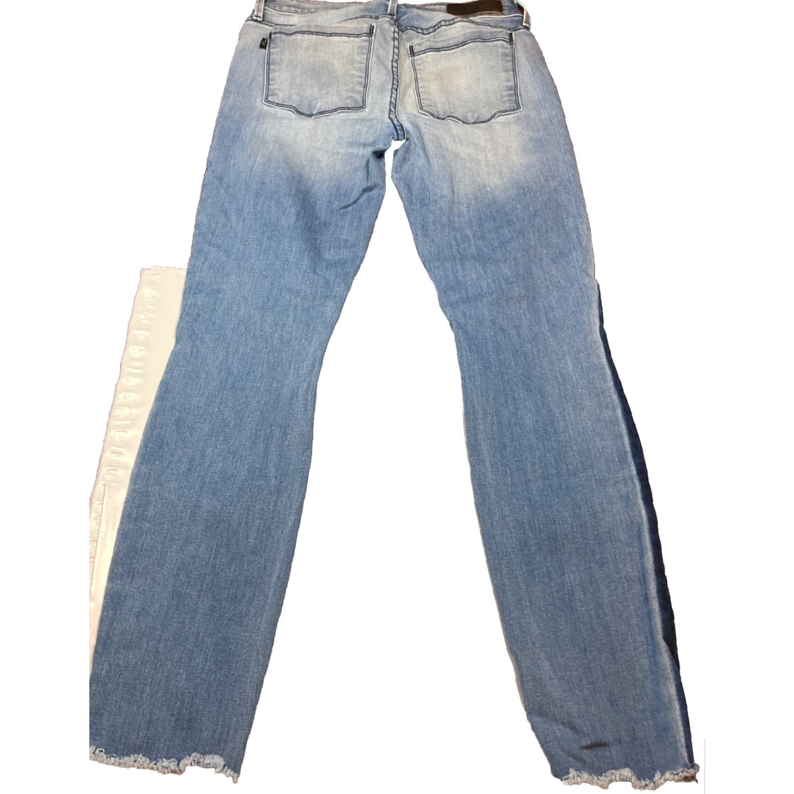 Parker Parker Smith Skinny Jeans Womens Sz 25 Blue Side Stripe Rise Mid Denim 5-Pocket Stretch Distressed No Vintage Bohemian Festival Hippie USA Pants Size 42" / US 20 - 2 Thumbnail
