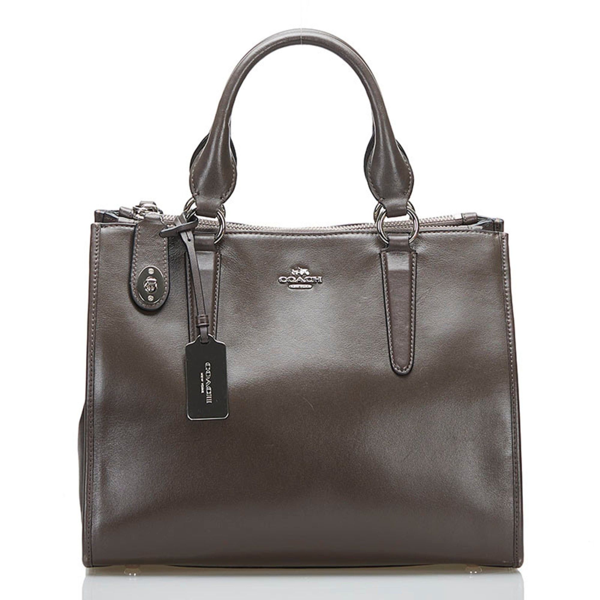 image of Coach Crosby Carryall Handbag 33545 Brown Leather Ladies in Black, Women's