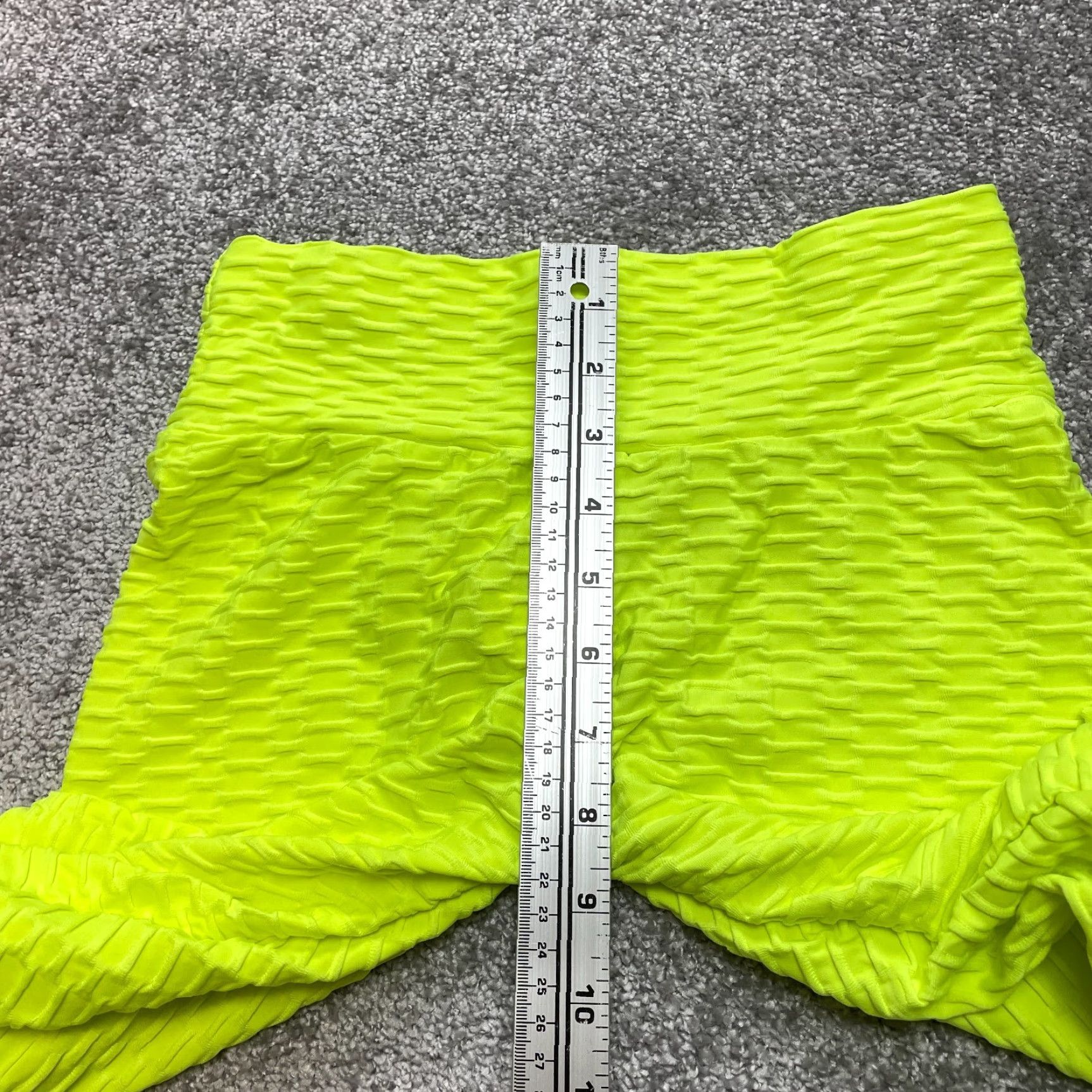 Vintage Unbranded Leggings Womens M Yellow Neon Yoga Stretch Textured Pants New NWT Size 32" / US 10 / IT 46 - 6 Thumbnail