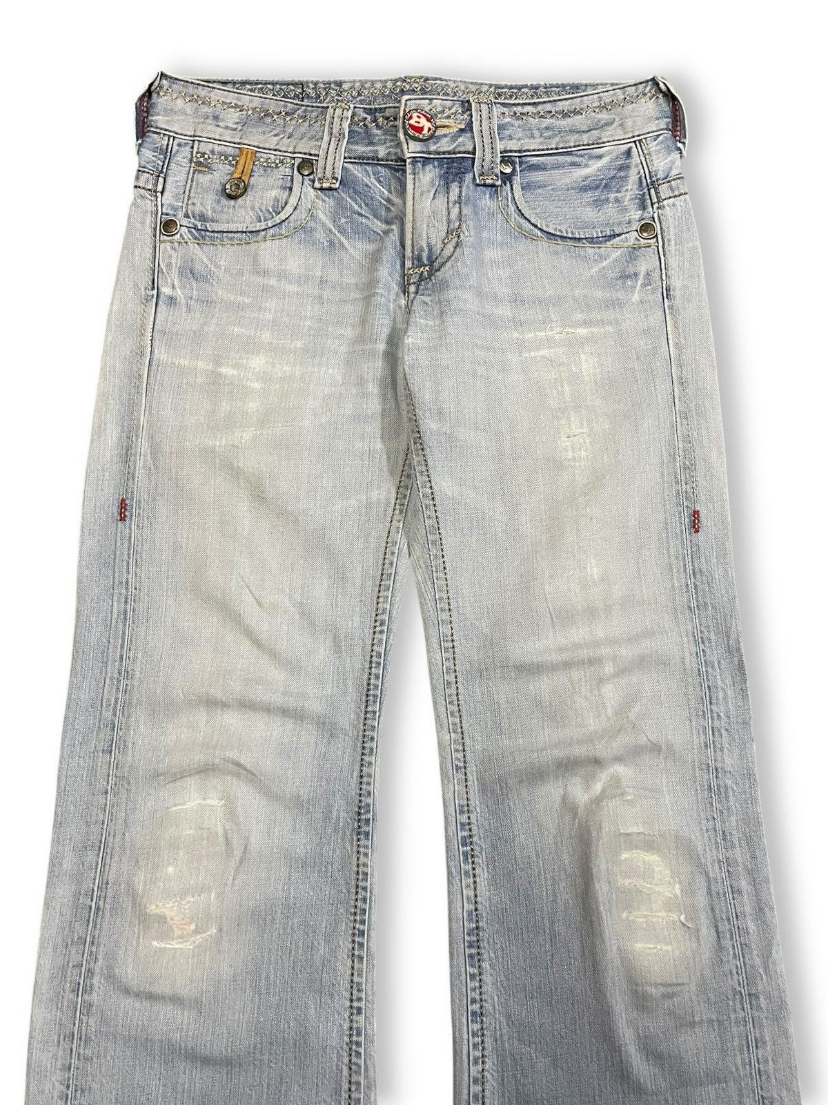 Edwin Vintage Edwin Blue Strip Buckle Back Blue Washed Jeans Size 30" / US 8 / IT 44 - 5 Thumbnail