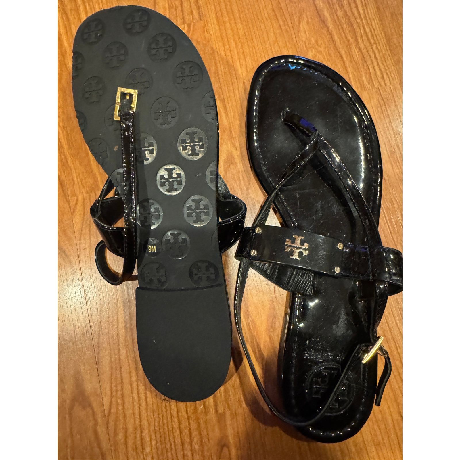 Tory Burch Tory Burch Black Paten Leather Sandals Size 9 Size US 9 / IT 39 - 2 Thumbnail