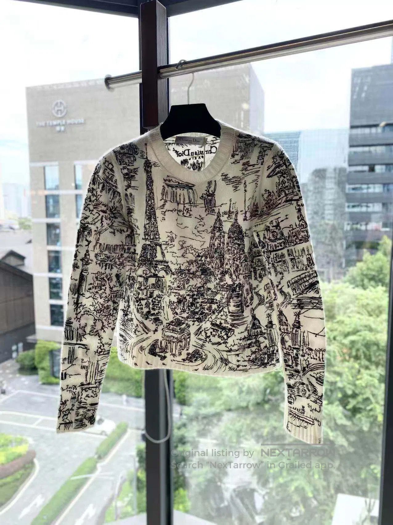 Dior Dior 24SS Eiffel Tower Map Embroidery Logo Sweater| Size 4XL / US 24-26 - 2 Thumbnail