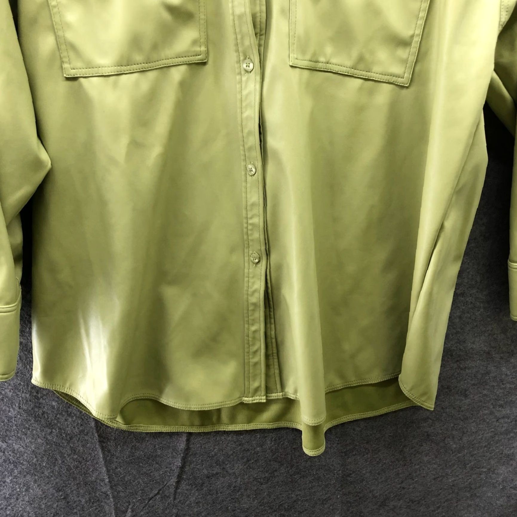 Asos ASOS Faux Leather Oversized Shirt Jacket Womens 4 (S) Lime Green Shacket Shirt Jacket Womens 4 Lime Green ASOS Oversized Shacket Green Casual 90s? Size S / US 4 / IT 40 - 6 Thumbnail