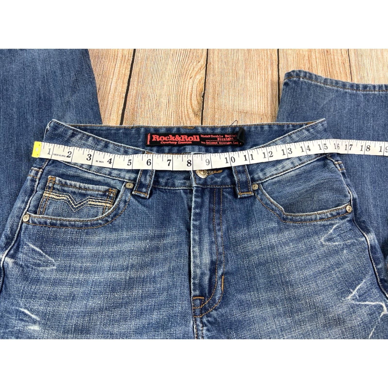 Doublet Rock & Roll Cowboy Jeans, Denim, Blue, Straight, Relaxed, 29x34, Double Barrel, Men Size US 29 - 4 Thumbnail