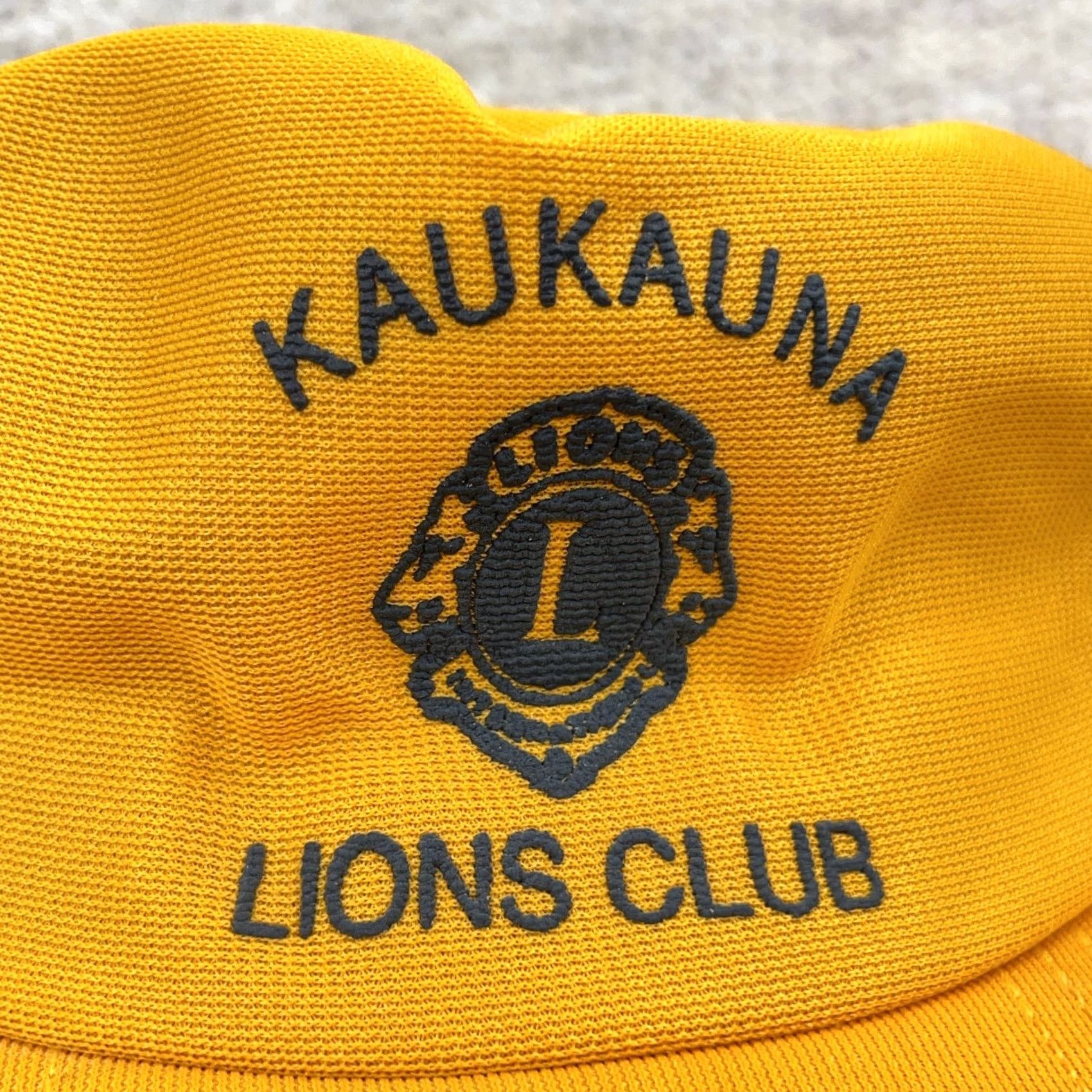 Vintage Revised Title: Vintage Lions Club Trucker Hat Cap Made In USA 80s 90s Yellow Blue Kaukauna Custom Size ONE SIZE - 2 Thumbnail