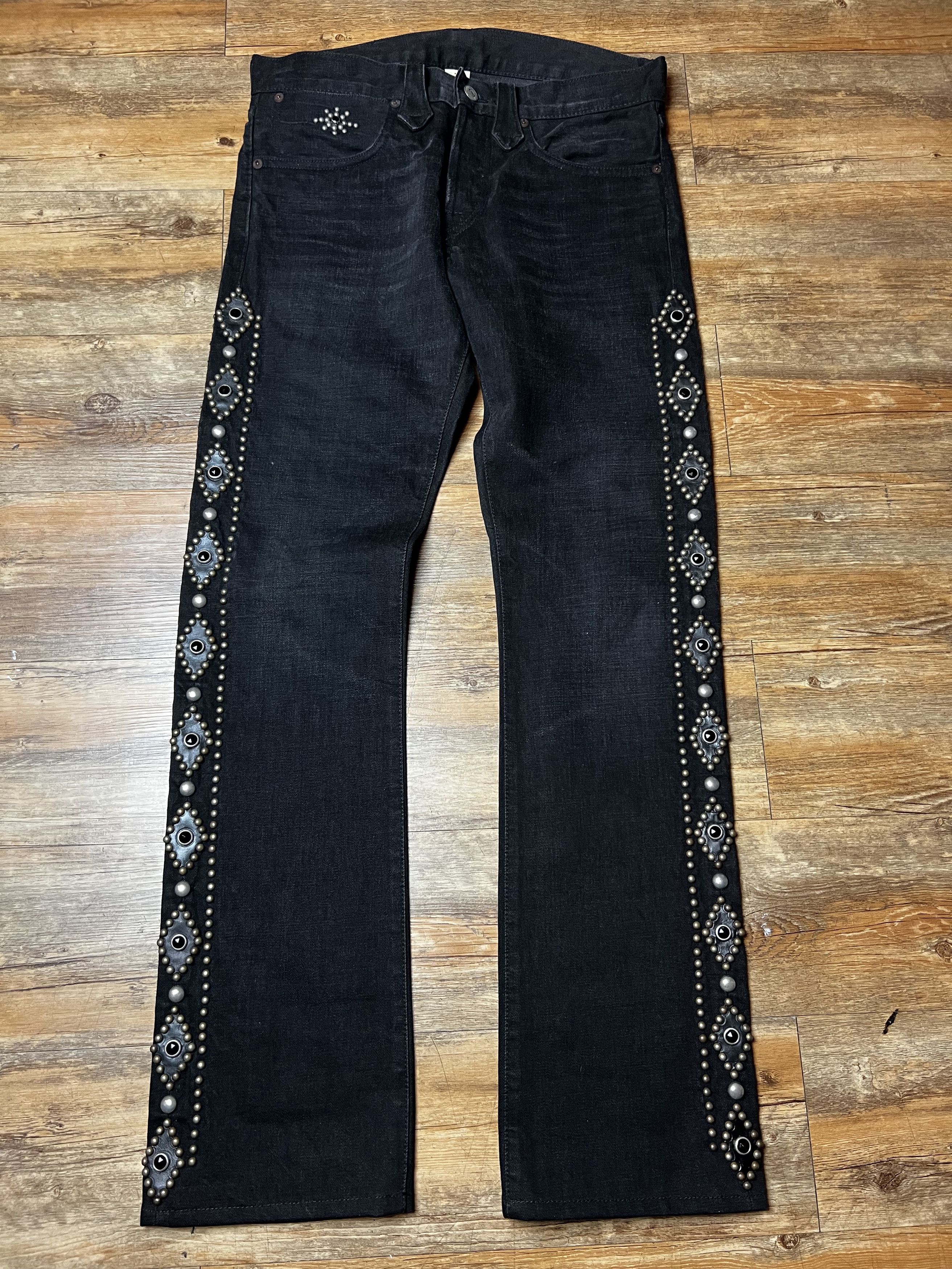 RRL Ralph Lauren Ralph Lauren Double RRL Studded Western Slim Fit Men's Jeans Size US 29 - 2 Thumbnail
