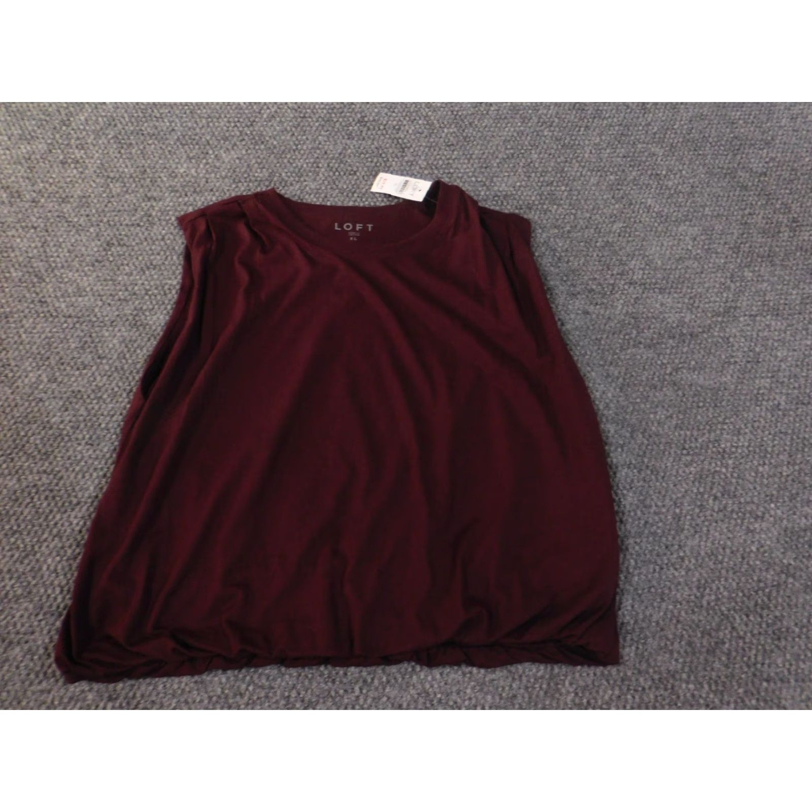 Ann Taylor Loft XL red sleeveless pullover blouse Women's Cotton Modal Knit Round Neck Casual Basic Stretch Size XL / US 12-14 / IT 48-50 - 3 Thumbnail