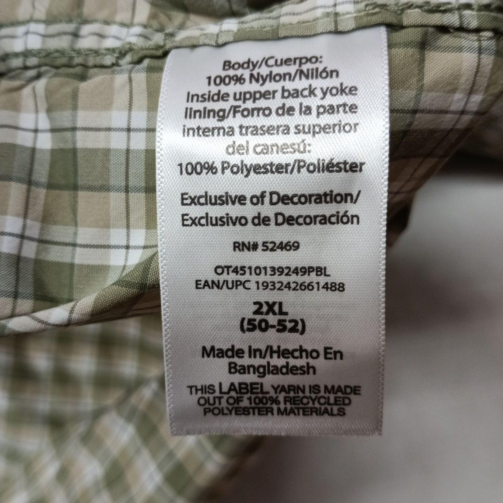 Other Ozark Trail Upstream Shirt Men's 2XL (50-52) Green Plaid Size US XXL / EU 58 / 5 - 7 Thumbnail