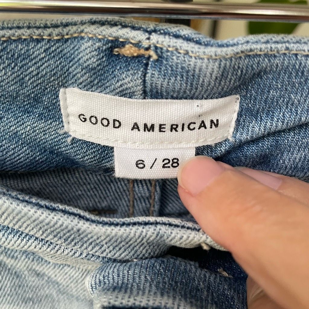 Other Good American Good Waist Distressed Jeans High Rise Blue675 Size 28" / US 6 / IT 42 - 7 Thumbnail