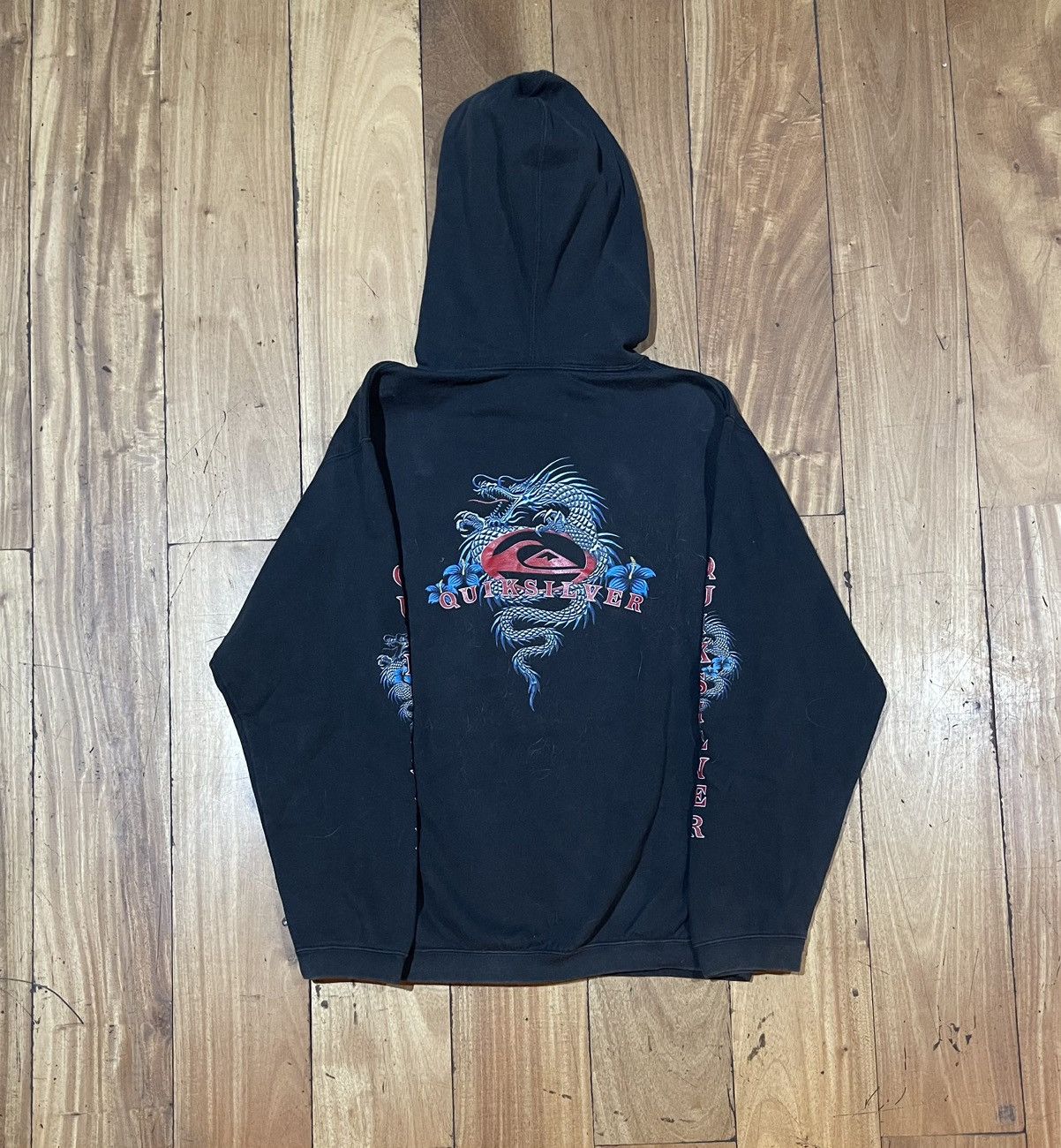 Quiksilver Vintage Black Grail Quiksilver Dragon Hooodie XXS Y2K surf Size US XS / EU 42 / 0 - 1 Thumbnail