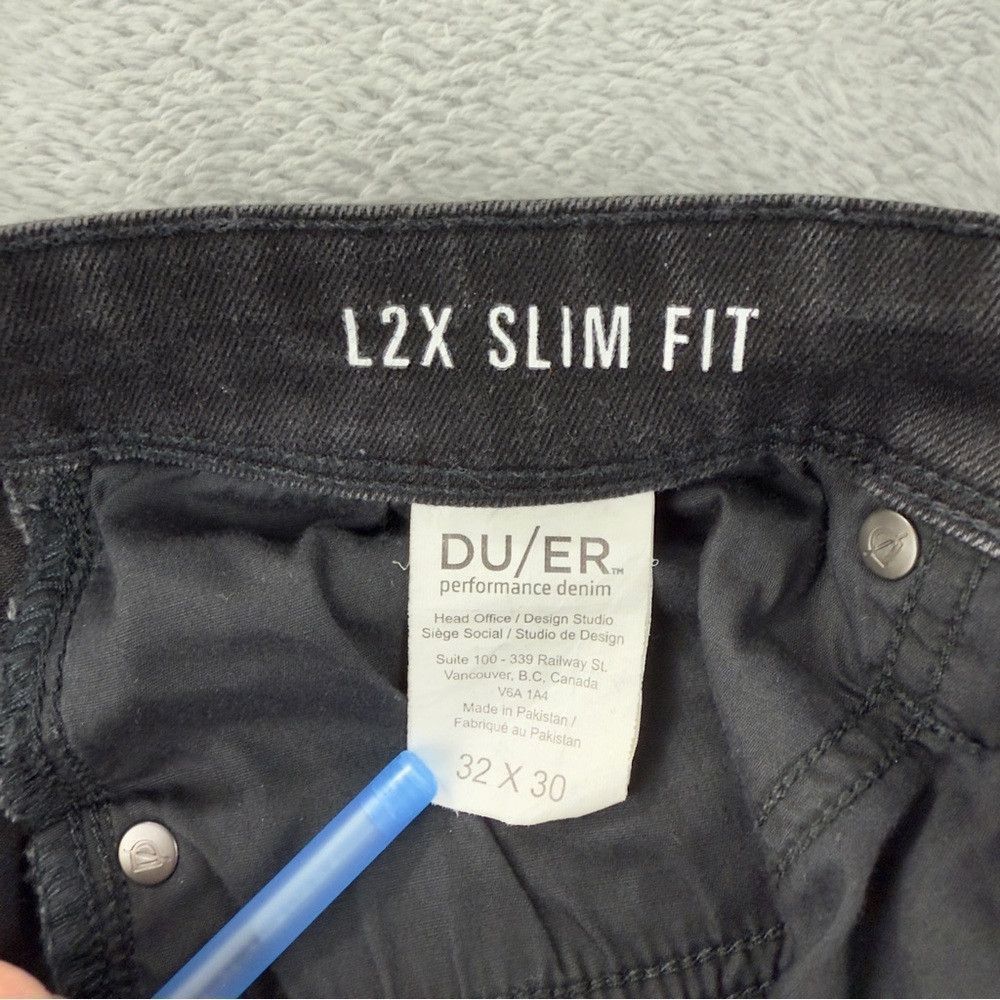 DUER DU/ER L2X Performance Denim Slim Fit Men's Black Jeans Size Size US 32 / EU 48 - 2 Thumbnail