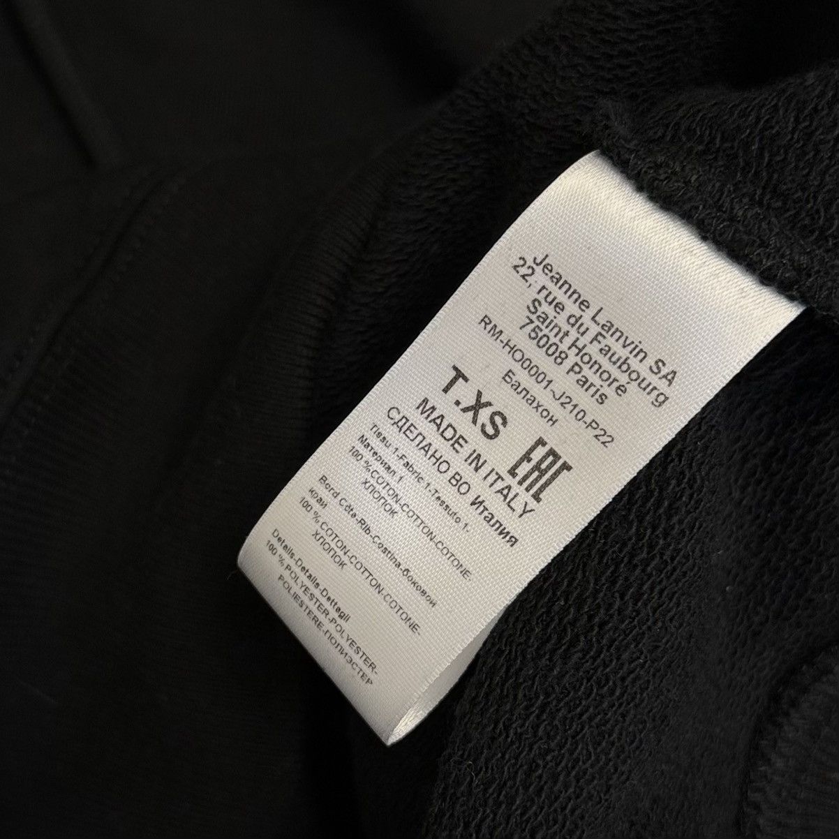 Lanvin Lanvin Embroidered Logo Hoodie Black Size US XS / EU 42 / 0 - 4 Thumbnail