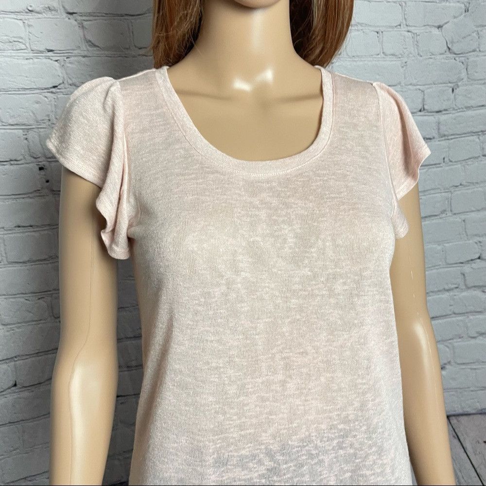 Other NWT New Adyson Parker Pale Pink Rayon Flutter Sleeve Knit T Size XS / US 0-2 / IT 36-38 - 2 Thumbnail