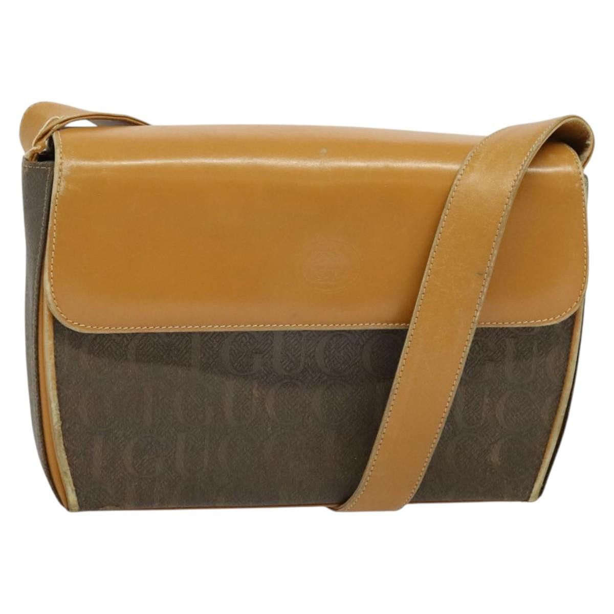 Gucci GUCCI Shoulder Bag Canvas Leather Brown Gold Size ONE SIZE - 1 Thumbnail