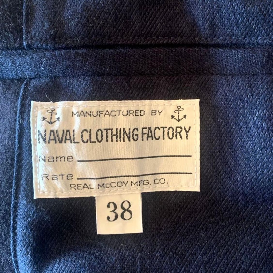 Vintage REAL McCOY'S Wool Pea Coat Jacket Men 38 Navy 13 Star Button Size US XXS / EU 40 - 3 Thumbnail