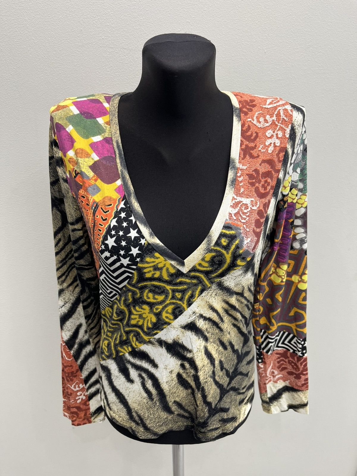 Just Cavalli Vintage Just Cavalli by Roberto Cavalli Floral Leopard Top Size L / US 10 / IT 46 - 1 Thumbnail