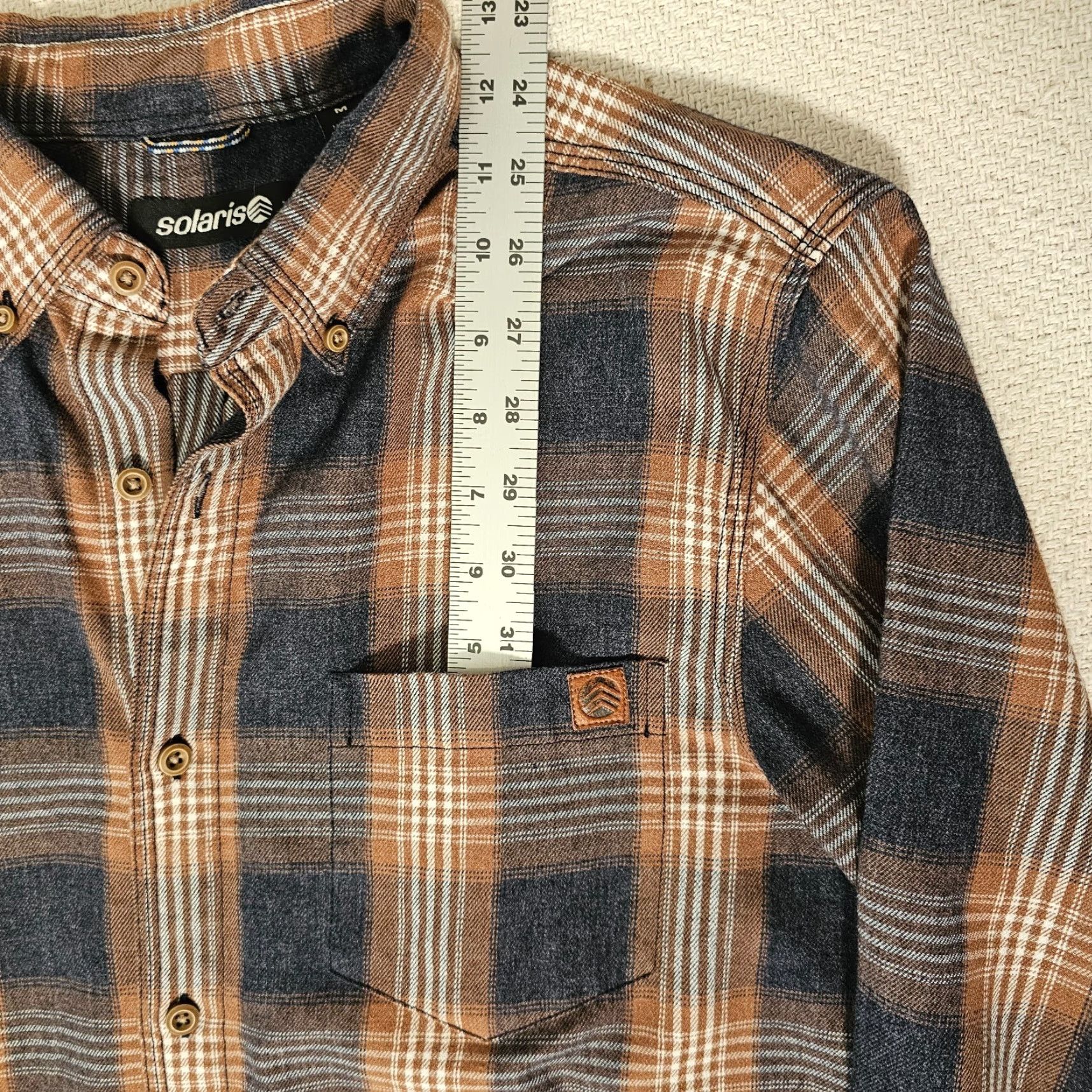 Vintage Solaris Mens M Flannel Shirt Button Down Brown Plaid Long Sleeve Cotton Size US M / EU 48-50 / 2 - 3 Thumbnail